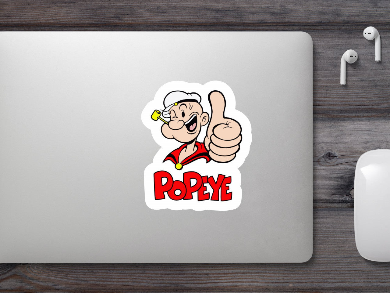 Set 5 bucati, Sticker decorativ, Logo Popeye the Sailor Man, Rezistent la apa, NO9919, 6 cm, Multicolor