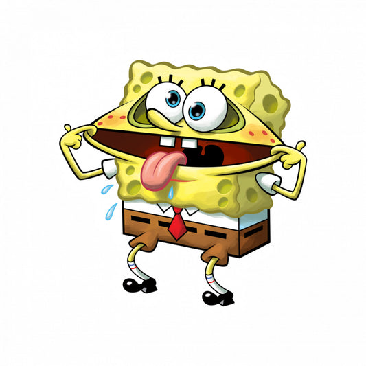 Set 5 bucati, Sticker decorativ, LOL SpongeBob razand ca prostul Meme, Rezistent la apa, NO9925, 6 cm, Multicolor