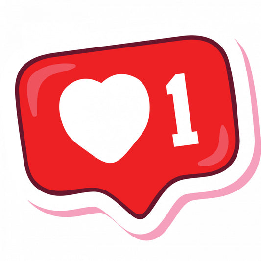 Set 5 bucati, Sticker decorativ, Love Icon pentru retele sociale, Rezistent la apa, NO9929, 6 cm, Multicolor