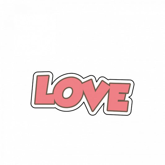 Set 5 bucati, Sticker decorativ, LOVE in relief, Rezistent la apa, NO9930, 6 cm, Multicolor