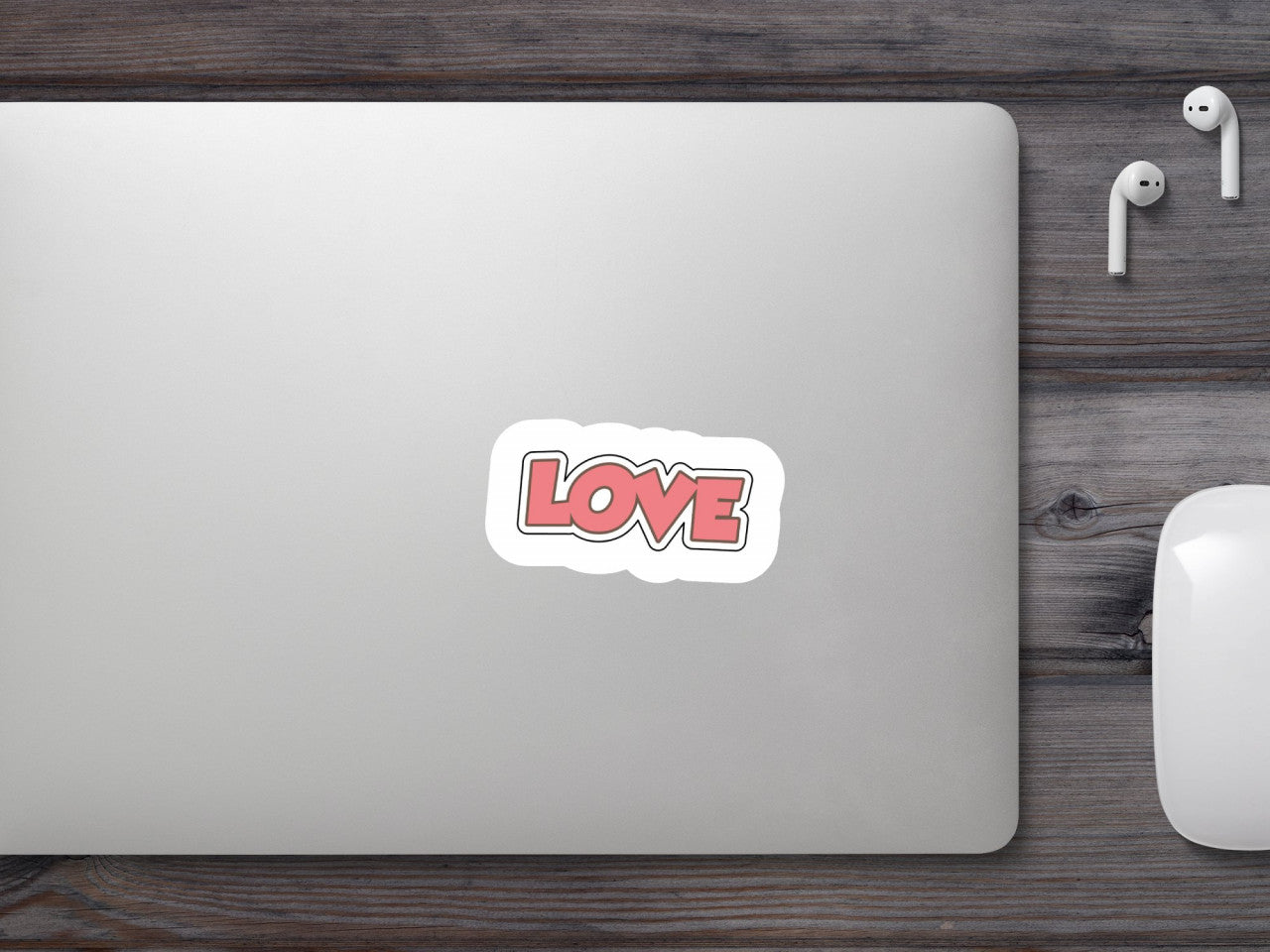 Set 5 bucati, Sticker decorativ, LOVE in relief, Rezistent la apa, NO9930, 6 cm, Multicolor