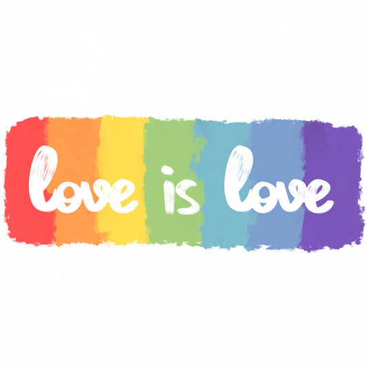 Set 5 bucati, Sticker decorativ, Love is love, Rezistent la apa, NO9931, 6 cm, Multicolor