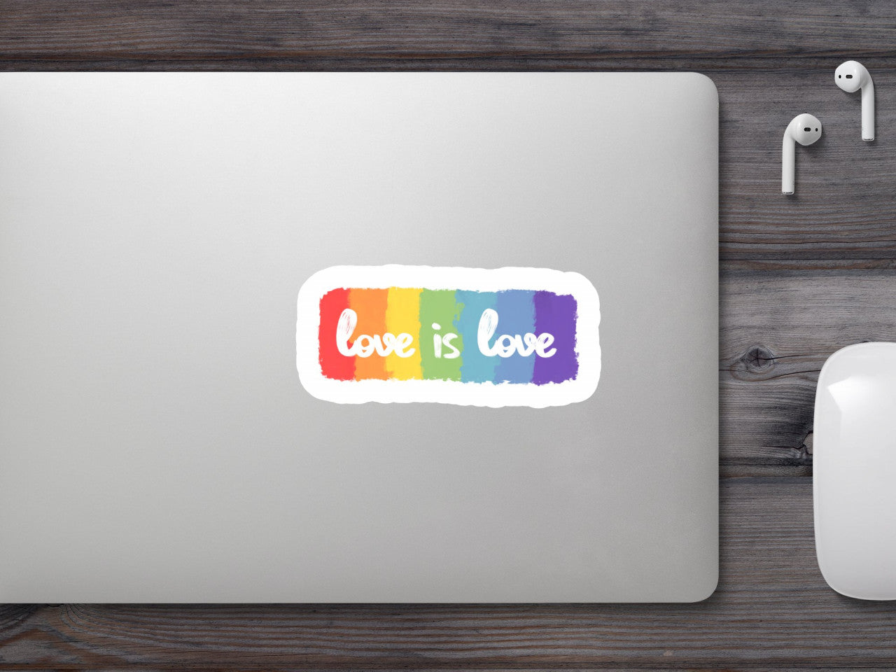 Set 5 bucati, Sticker decorativ, Love is love, Rezistent la apa, NO9931, 6 cm, Multicolor