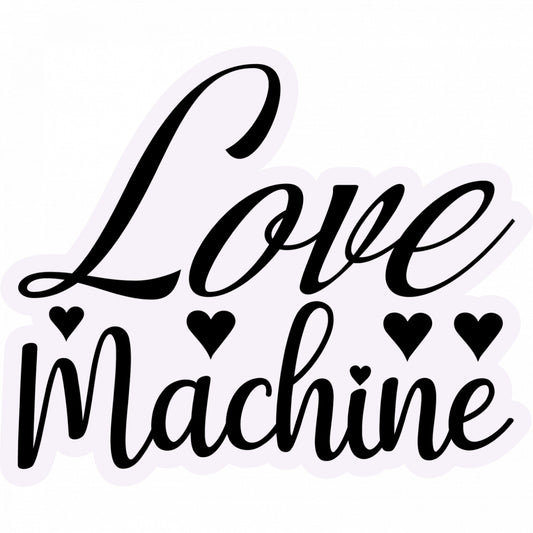 Set 5 bucati, Sticker decorativ, Love machine, Rezistent la apa, NO9932, 6 cm, Multicolor