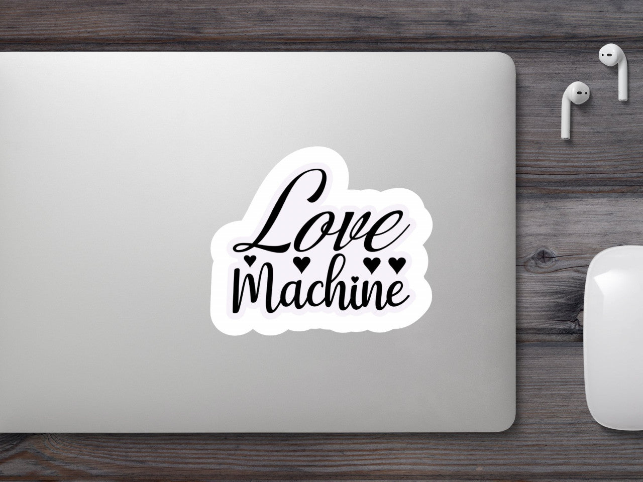 Set 5 bucati, Sticker decorativ, Love machine, Rezistent la apa, NO9932, 6 cm, Multicolor