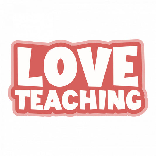 Set 5 bucati, Sticker decorativ, Love teaching, Rezistent la apa, NO9933, 6 cm, Multicolor