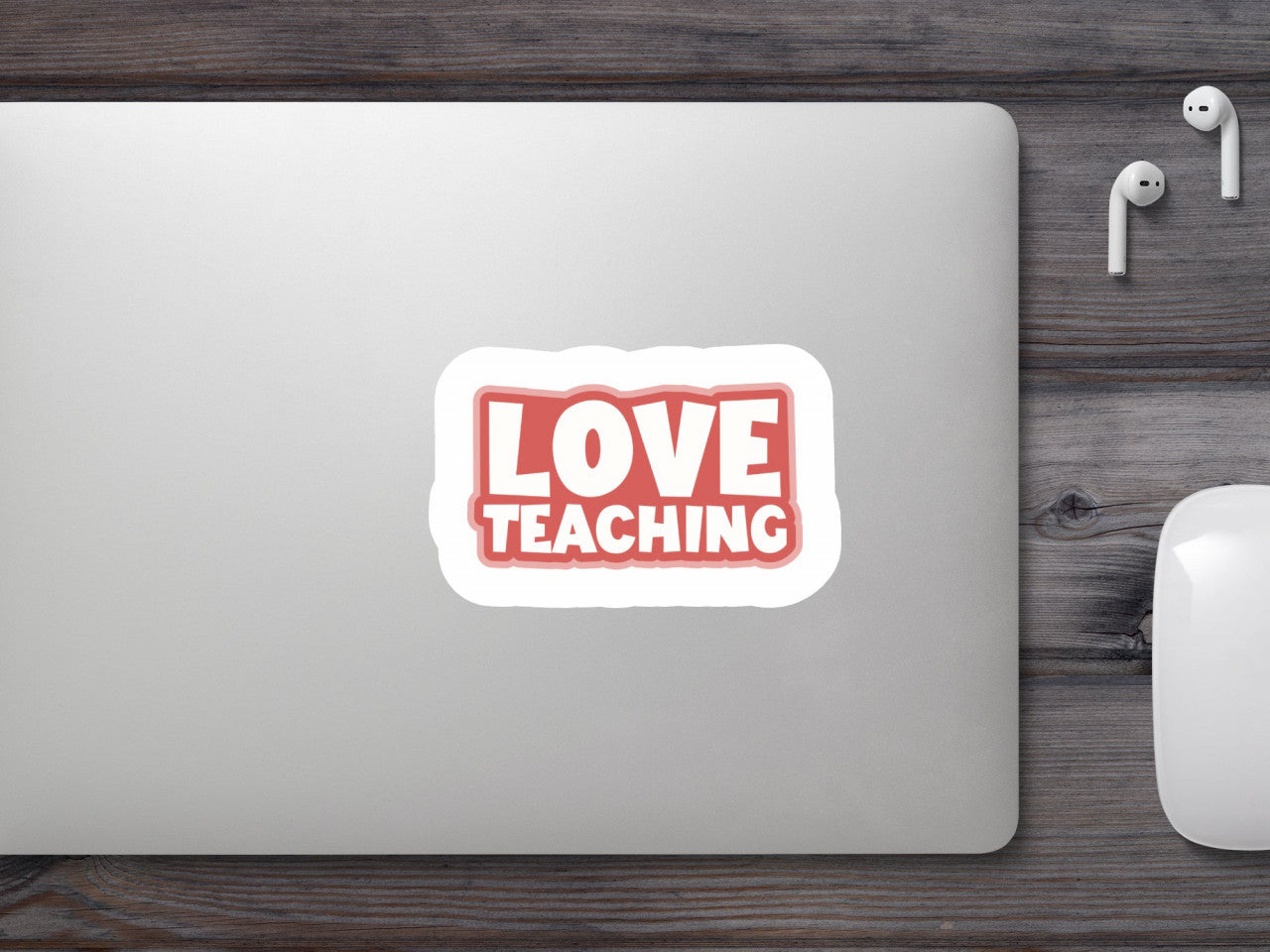 Set 5 bucati, Sticker decorativ, Love teaching, Rezistent la apa, NO9933, 6 cm, Multicolor