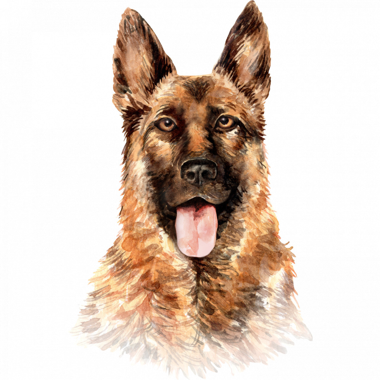 Set 5 bucati, Sticker decorativ, Lup German Shepherd, Rezistent la apa, NO9941, 6 cm, Multicolor