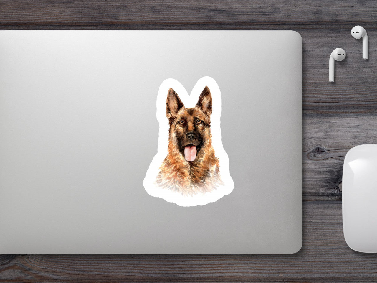 Set 5 bucati, Sticker decorativ, Lup German Shepherd, Rezistent la apa, NO9941, 6 cm, Multicolor