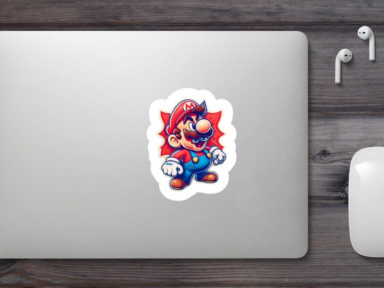 Set 5 bucati, Sticker decorativ, Mascota Mario Bros, Rezistent la apa, NO10001, 6 cm, Multicolor