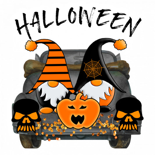Set 5 bucati, Sticker decorativ, Masina de Halloween, Rezistent la apa, NO10007, 6 cm, Multicolor