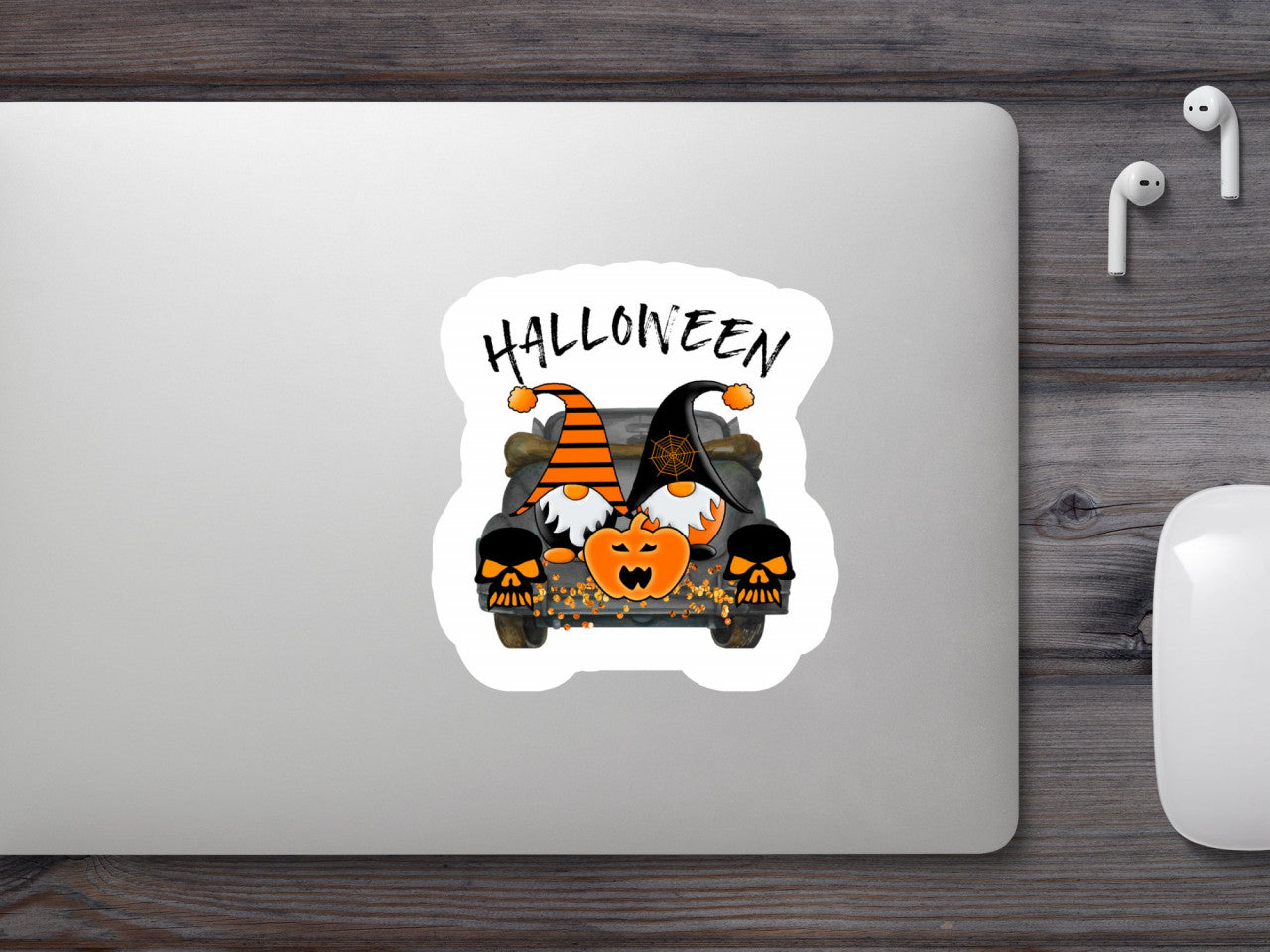Set 5 bucati, Sticker decorativ, Masina de Halloween, Rezistent la apa, NO10007, 6 cm, Multicolor