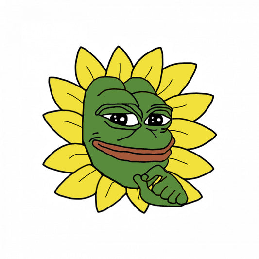 Set 5 bucati, Sticker decorativ, Meme Pepe the Frog buna dimineata soare ganditor, Rezistent la apa, NO10044, 6 cm, Multicolor