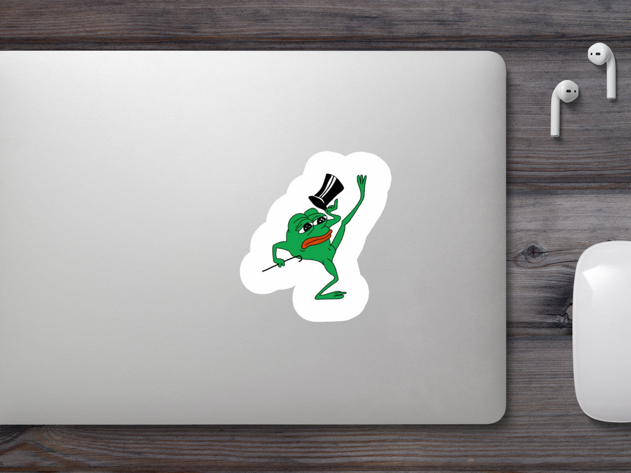 Set 5 bucati, Sticker decorativ, Meme Pepe the Frog dansand cu fata suparata, Rezistent la apa, NO10045, 6 cm, Multicolor