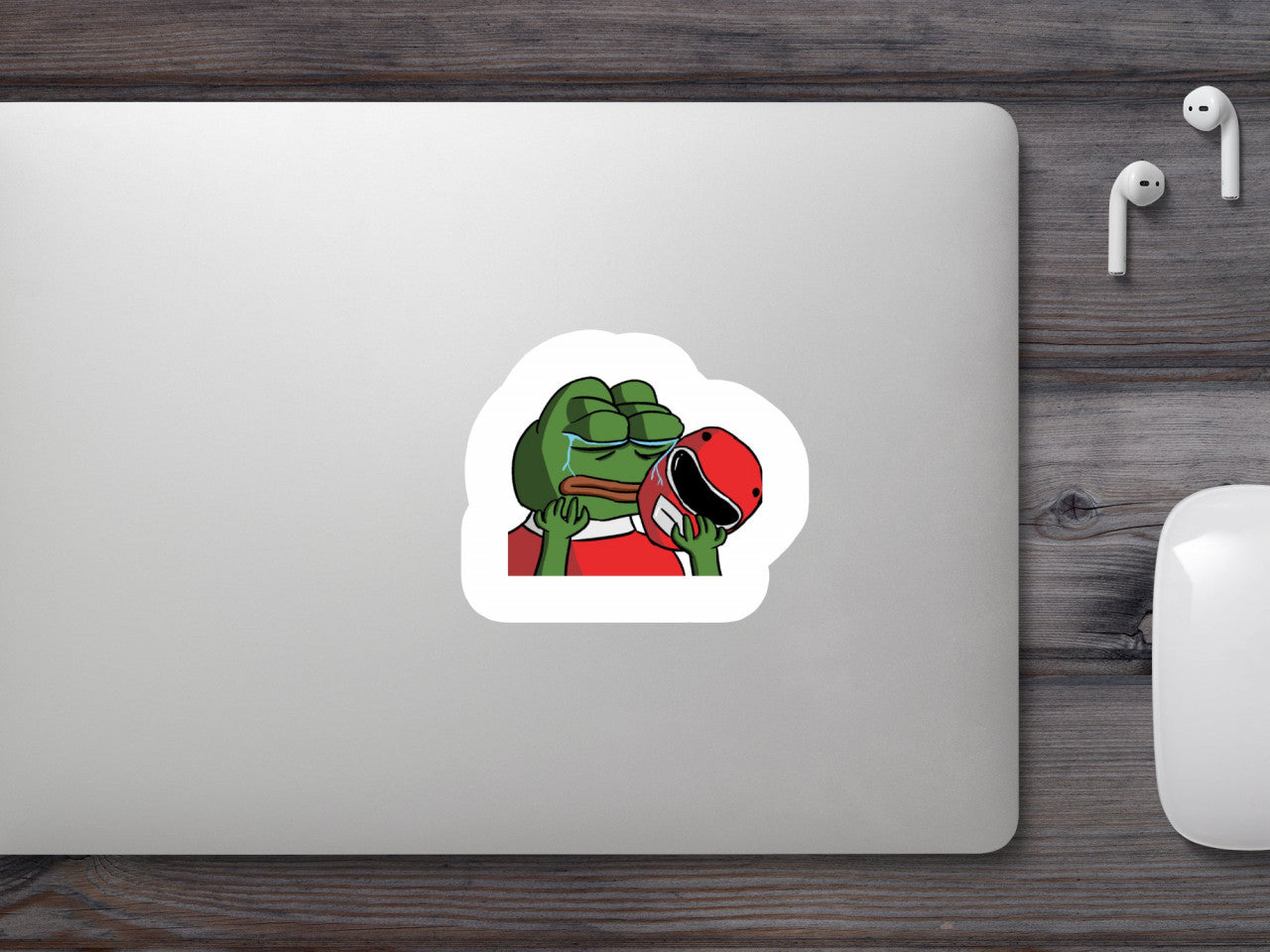 Set 5 bucati, Sticker decorativ, Meme Pepe the Frong Power Rangers suparat, Rezistent la apa, NO10052, 6 cm, Multicolor