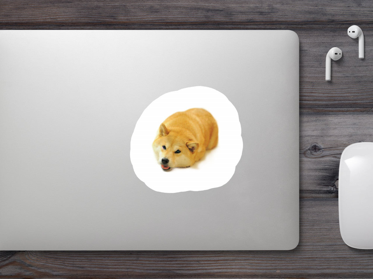 Set 5 bucati, Sticker decorativ, Meme Shiba Inu amuzant cu limba scoasa, Rezistent la apa, NO10059, 6 cm, Multicolor