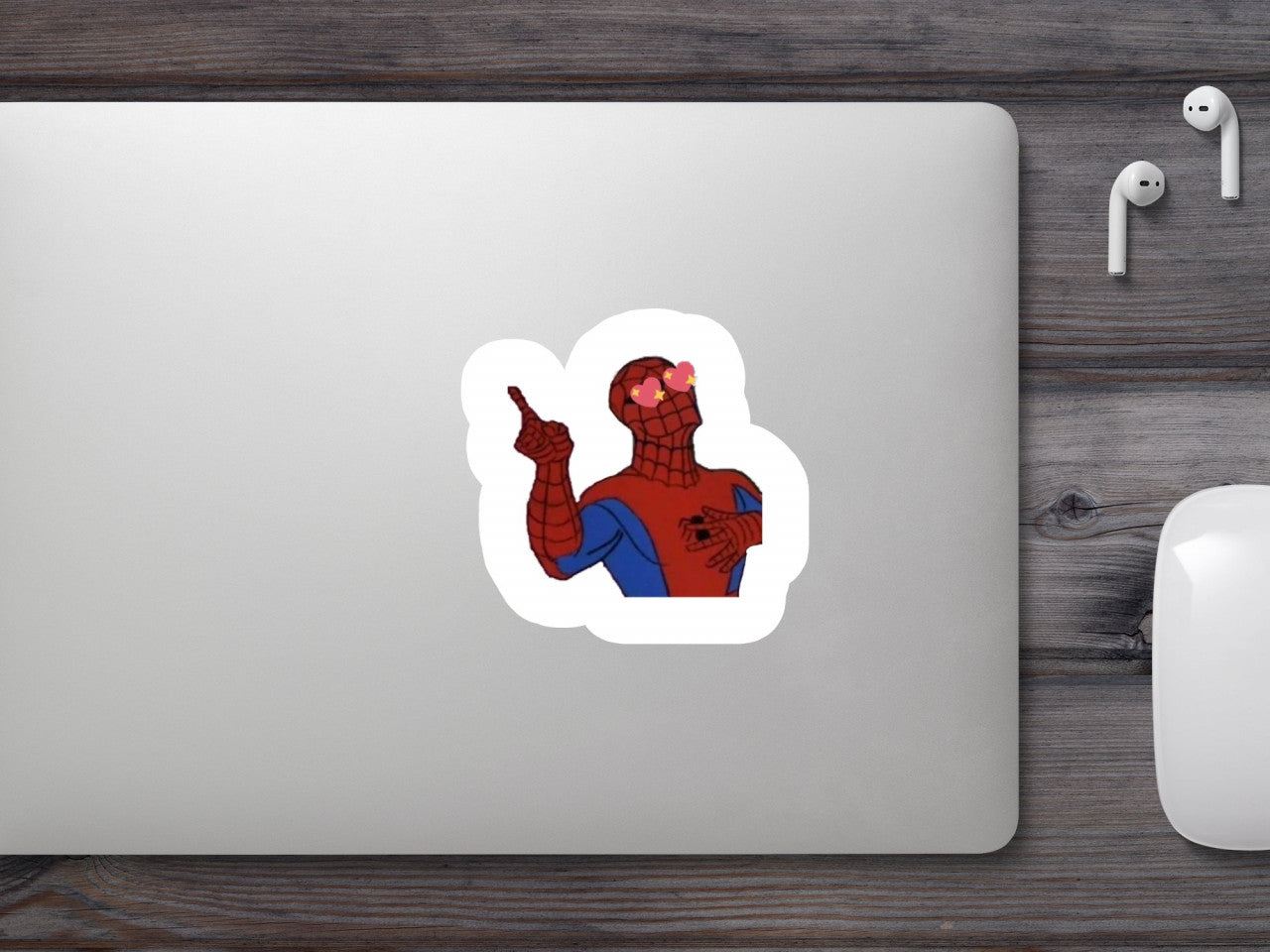 Set 5 bucati, Sticker decorativ, Meme Spider Man indragostit, Rezistent la apa, NO10061, 6 cm, Multicolor