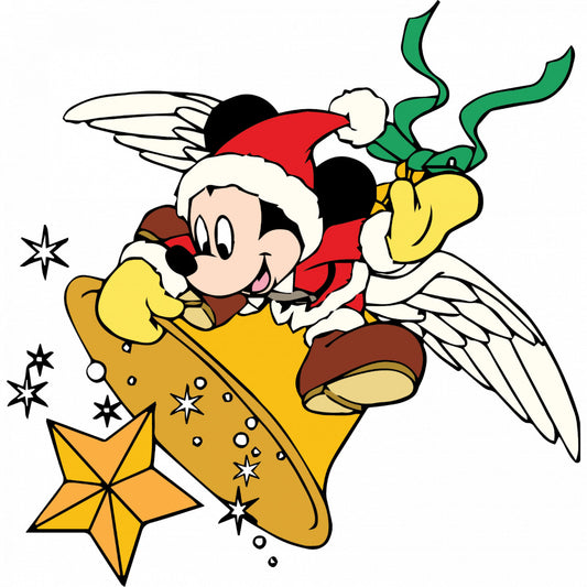 Set 5 bucati, Sticker decorativ, Mickey Mouse cu aripi, Rezistent la apa, NO8100, 6 cm, Multicolor