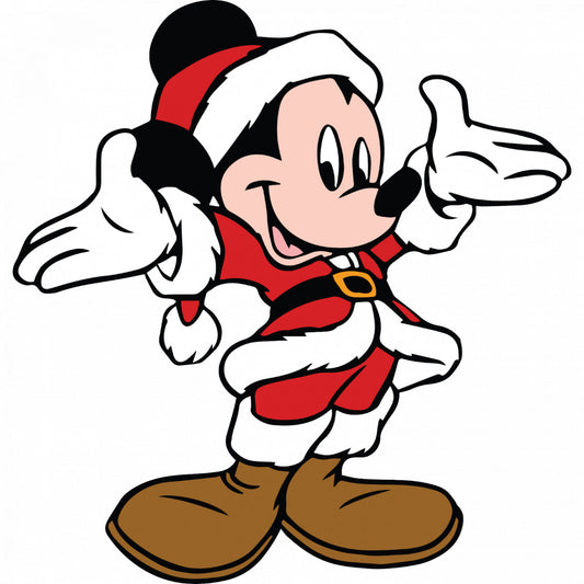Set 5 bucati, Sticker decorativ, Mickey Mouse de craciun, Rezistent la apa, NO8105, 6 cm, Multicolor