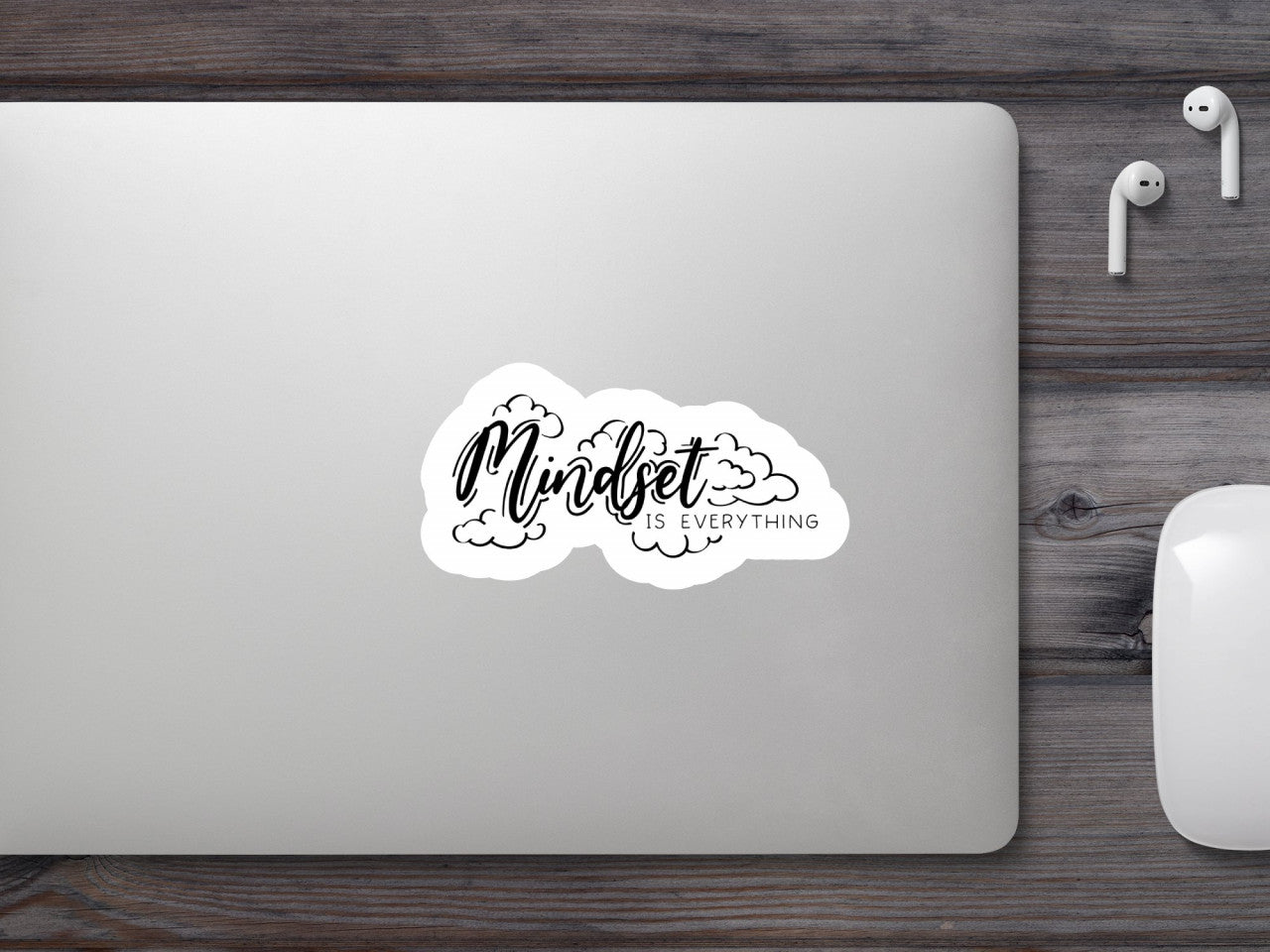 Set 5 bucati, Sticker decorativ, Mindset is everything, Rezistent la apa, NO8135, 6 cm, Multicolor