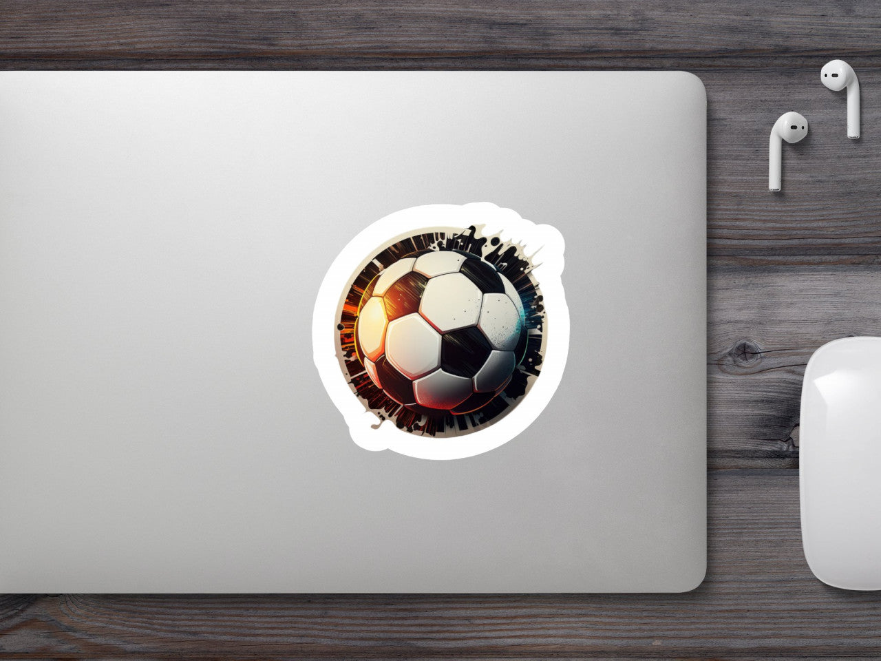 Set 5 bucati, Sticker decorativ, Minge de fotbal, Rezistent la apa, NO8139, 6 cm, Multicolor