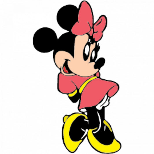 Set 5 bucati, Sticker decorativ, Minnie Mouse cu pantofi, Rezistent la apa, NO8149, 6 cm, Multicolor