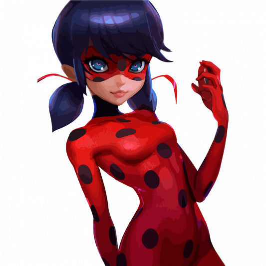 Set 5 bucati, Sticker decorativ, Miraculous Ladybug copilaroasa, Rezistent la apa, NO8160, 6 cm, Multicolor