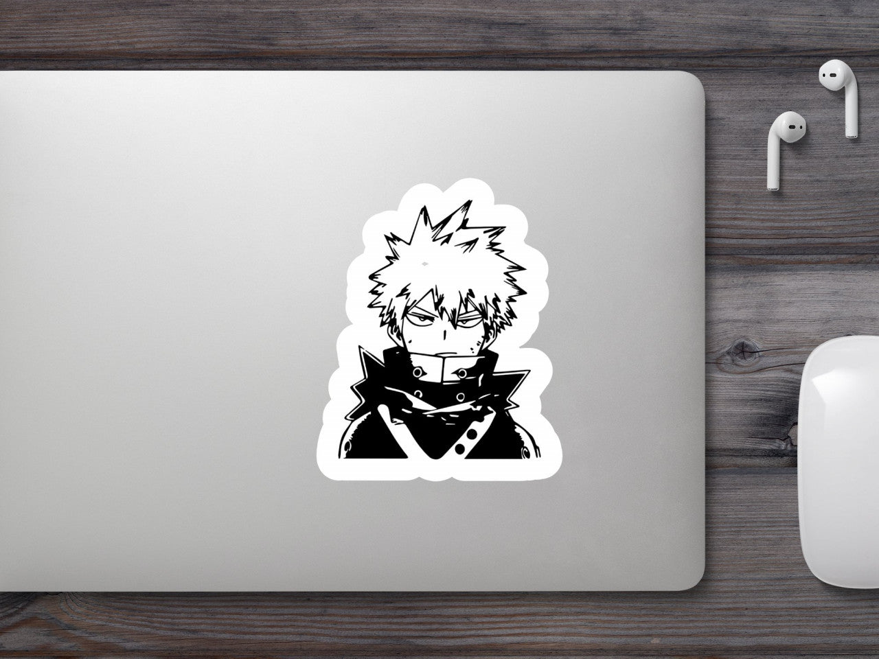 Set 5 bucati, Sticker decorativ, My Hero Academia Katsuki Bakugo, Rezistent la apa, NO8208, 6 cm, Multicolor