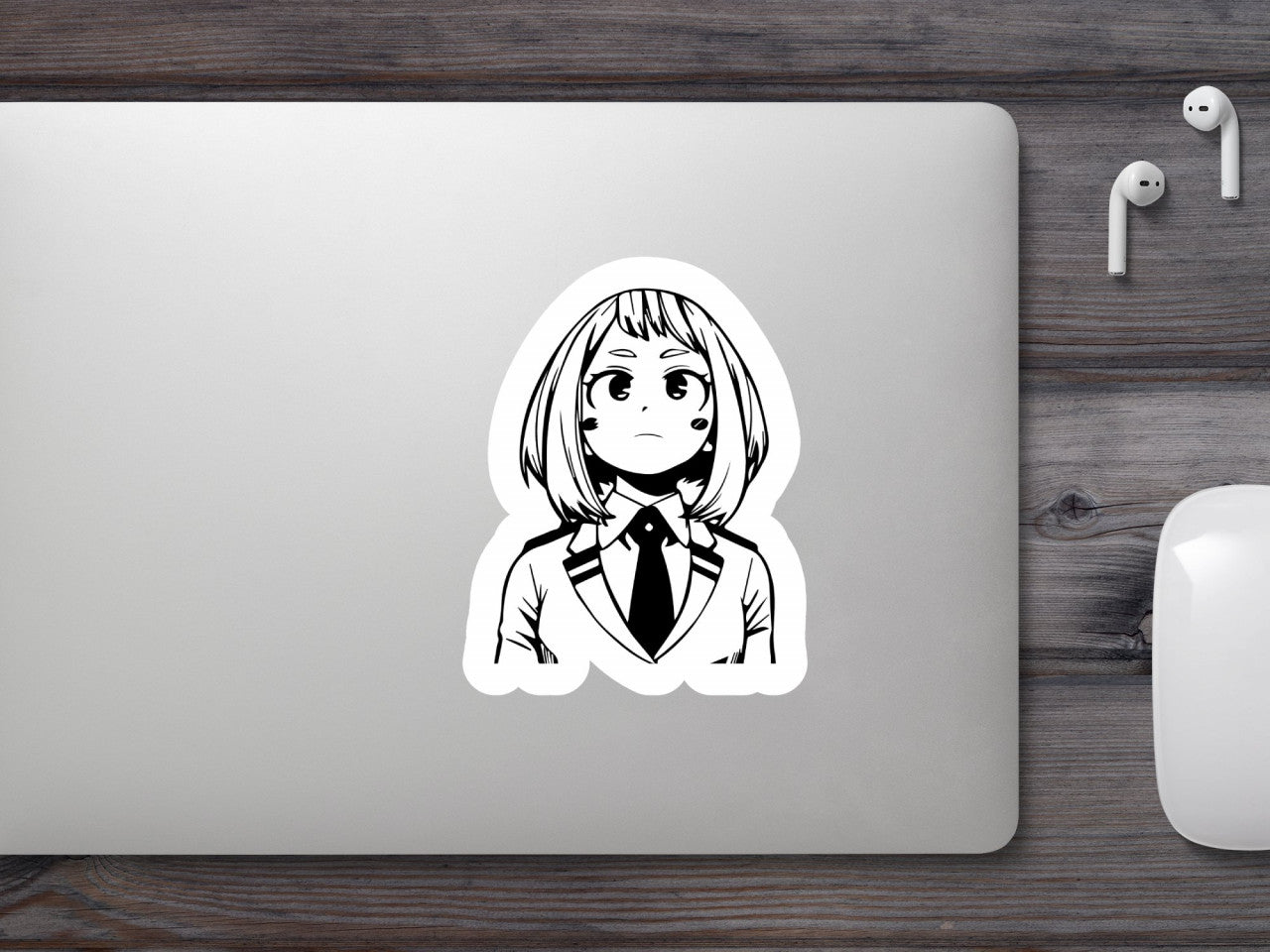 Set 5 bucati, Sticker decorativ, My Hero Academia Ochaco Uraraka anime, Rezistent la apa, NO8213, 6 cm, Multicolor