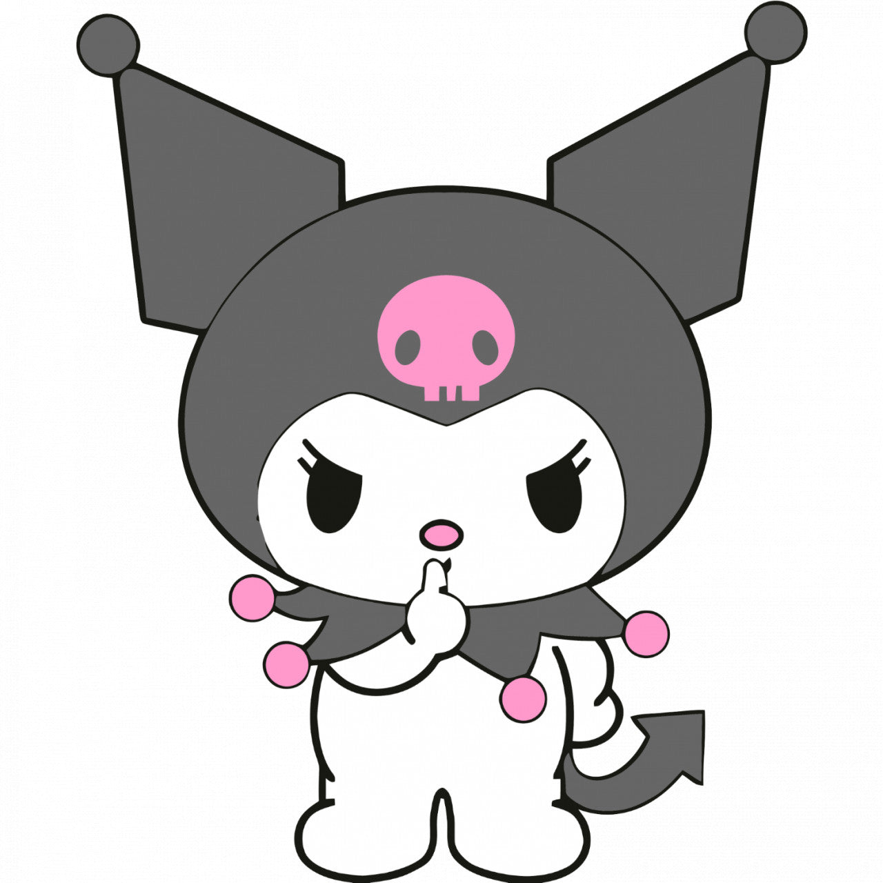 Set 5 bucati, Sticker decorativ, My Melody Kuromi furioasa, Rezistent la apa, NO8231, 6 cm, Multicolor