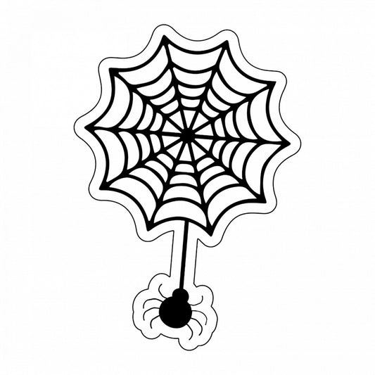 Set 5 bucati, Sticker decorativ, Paianjen cu panza de Halloween, Rezistent la apa, NO10093, 6 cm, Multicolor