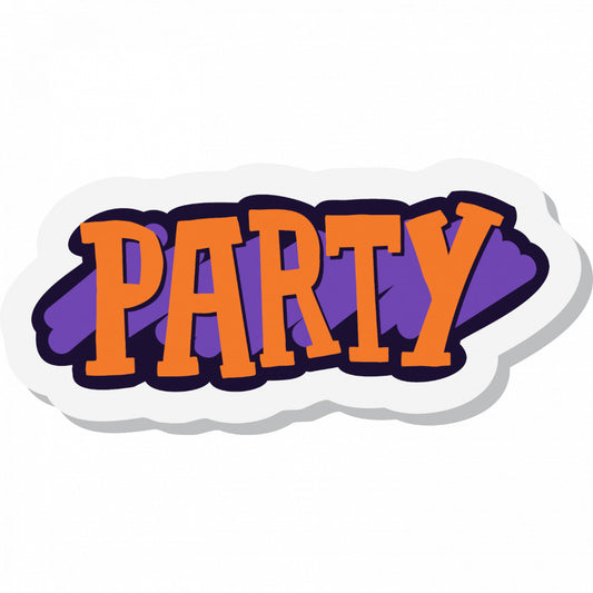 Set 5 bucati, Sticker decorativ, Party, Rezistent la apa, NO10111, 6 cm, Multicolor