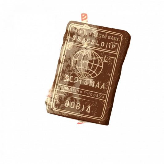 Set 5 bucati, Sticker decorativ, Pasaport vintage, Rezistent la apa, NO10112, 6 cm, Multicolor
