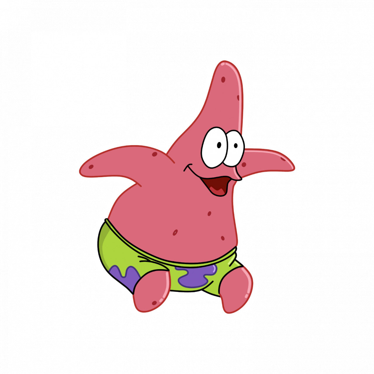Set 5 bucati, Sticker decorativ, Patrick Star bucuros Meme, Rezistent la apa, NO10116, 6 cm, Multicolor