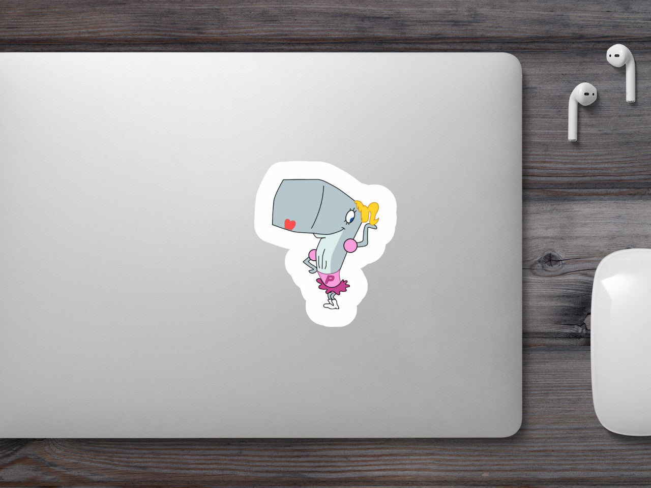 Set 5 bucati, Sticker decorativ, Pearl Krabs Meme, Rezistent la apa, NO10136, 6 cm, Multicolor