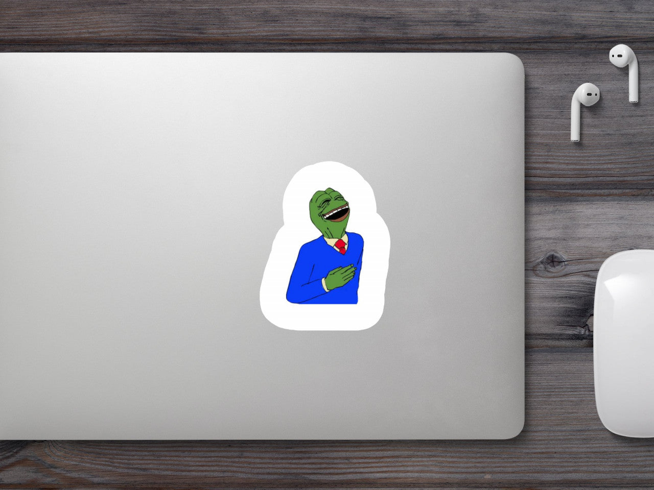 Set 5 bucati, Sticker decorativ, Pepe the Frog meme, Rezistent la apa, NO10144, 6 cm, Multicolor