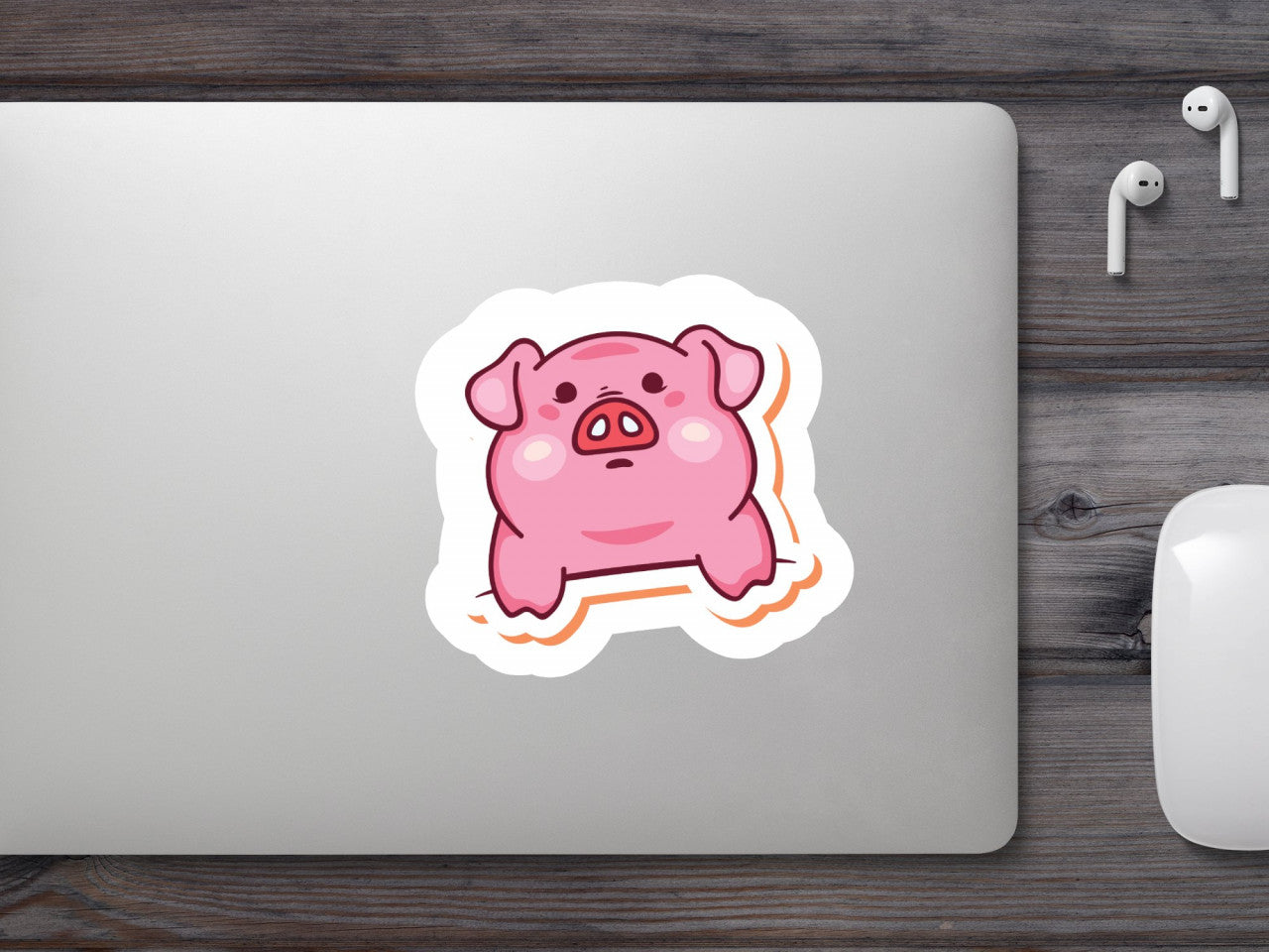 Set 5 bucati, Sticker decorativ, Pink pig, Rezistent la apa, NO10170, 6 cm, Multicolor
