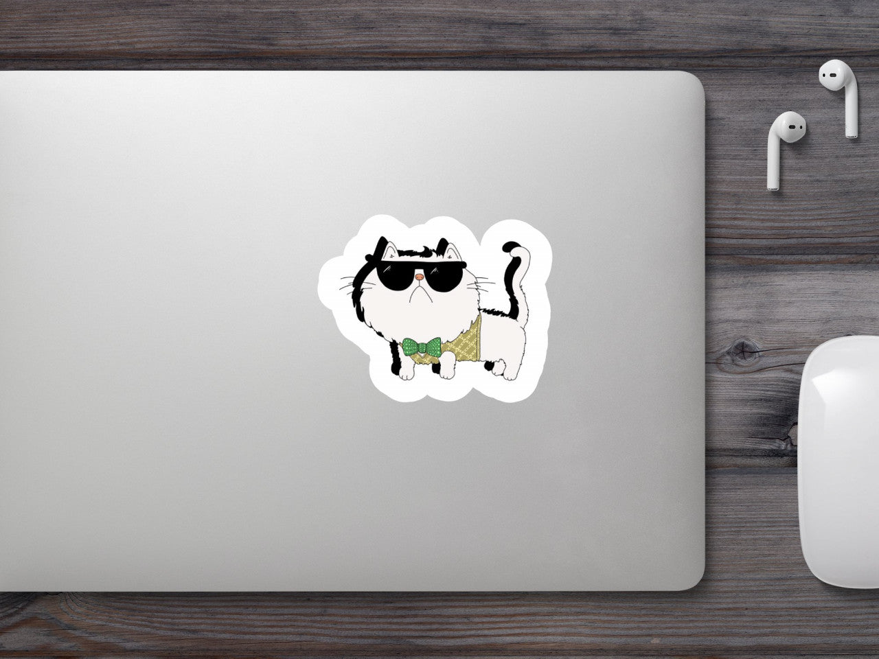 Set 5 bucati, Sticker decorativ, Pisica Geeks Are Cool, Rezistent la apa, NO10221, 6 cm, Multicolor