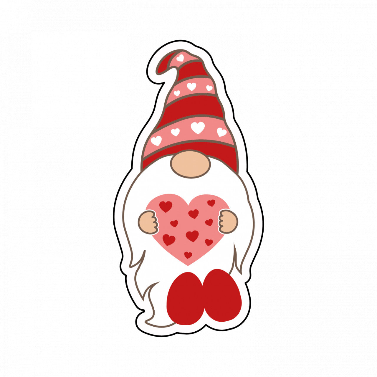 Set 5 bucati, Sticker decorativ, Pitic de Cr��ciun cu inima, Rezistent la apa, NO7521, 6 cm, Multicolor