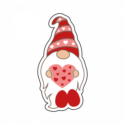Set 5 bucati, Sticker decorativ, Pitic de Cr��ciun cu inima, Rezistent la apa, NO7521, 6 cm, Multicolor