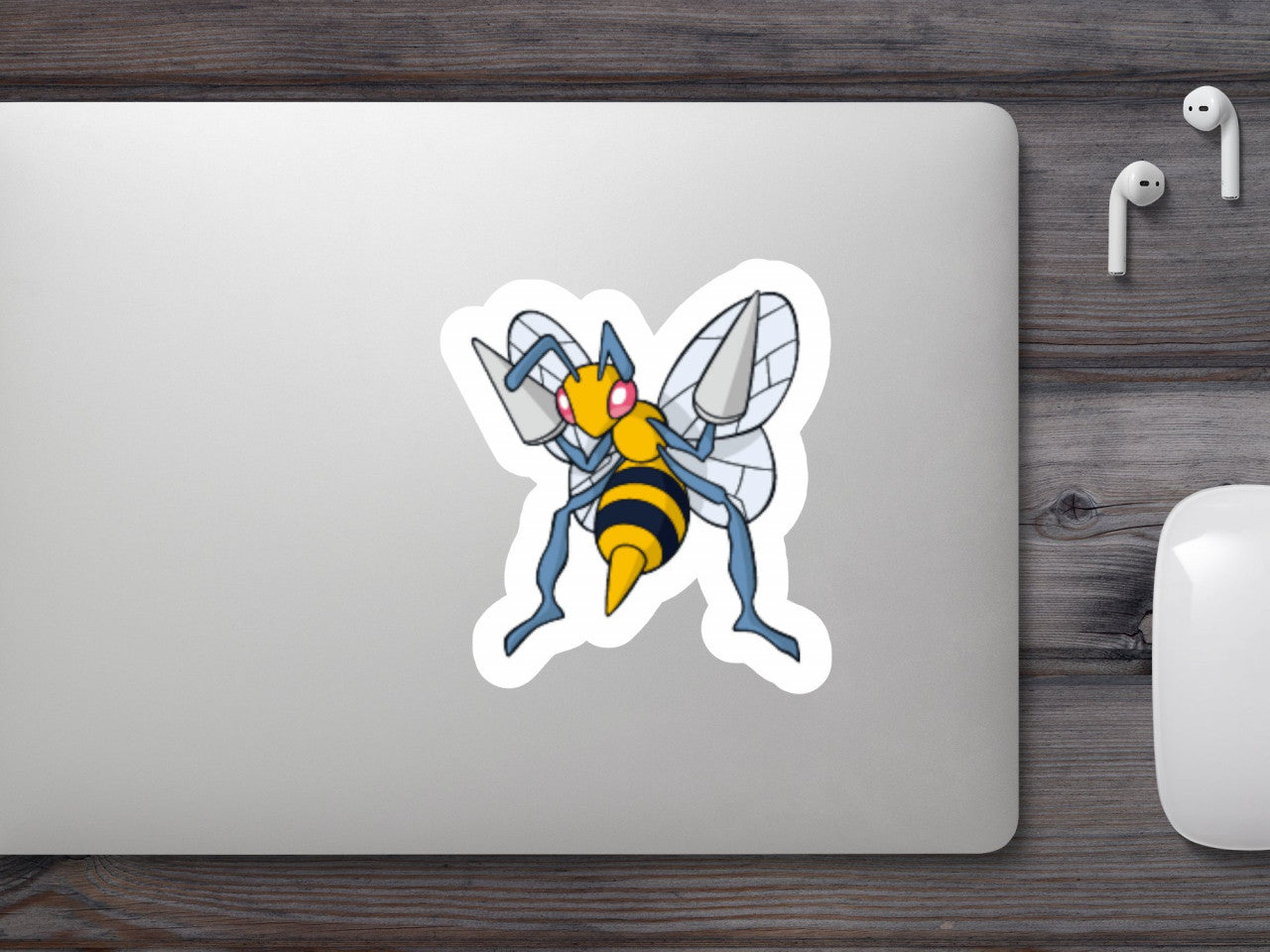 Set 5 bucati, Sticker decorativ, Pokemon Beedrill, Rezistent la apa, NO7546, 6 cm, Multicolor