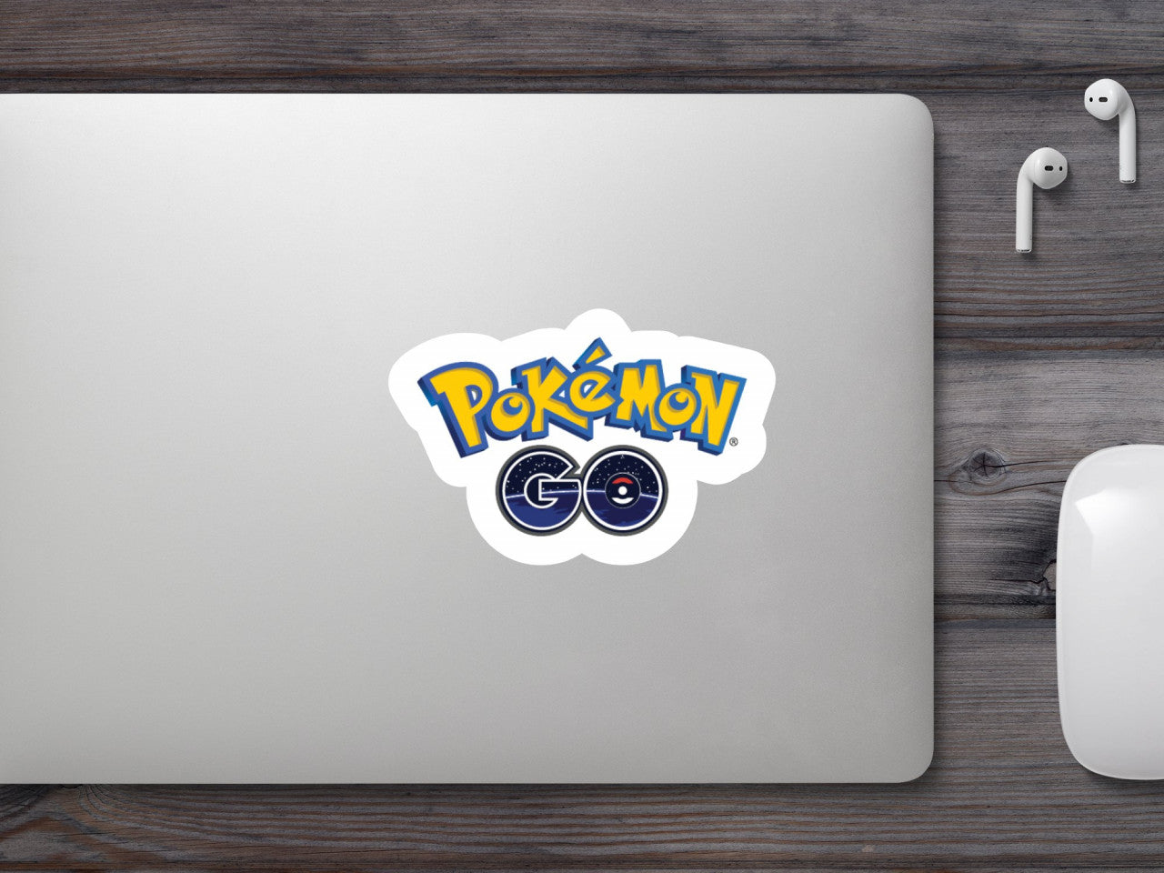 Set 5 bucati, Sticker decorativ, Pokemon Go logo, Rezistent la apa, NO7586, 6 cm, Multicolor