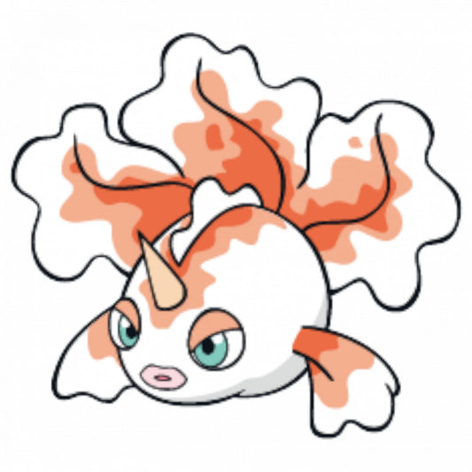 Set 5 bucati, Sticker decorativ, Pokemon Goldeen, Rezistent la apa, NO7588, 6 cm, Multicolor