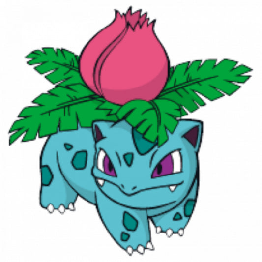 Set 5 bucati, Sticker decorativ, Pokemon Ivysaur, Rezistent la apa, NO7601, 6 cm, Multicolor