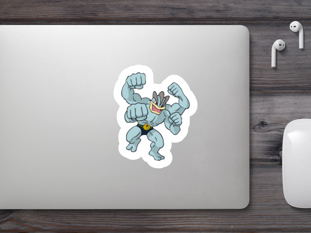 Set 5 bucati, Sticker decorativ, Pokemon Machamp, Rezistent la apa, NO7616, 6 cm, Multicolor