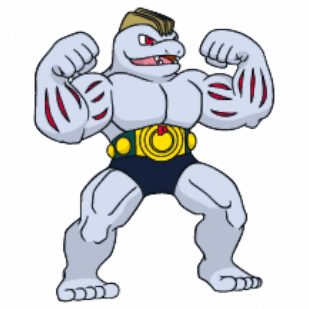 Set 5 bucati, Sticker decorativ, Pokemon Machoke, Rezistent la apa, NO7617, 6 cm, Multicolor