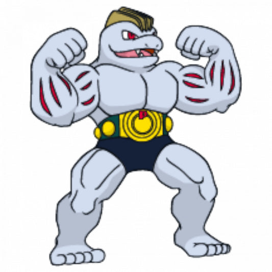 Set 5 bucati, Sticker decorativ, Pokemon Machoke, Rezistent la apa, NO7617, 6 cm, Multicolor