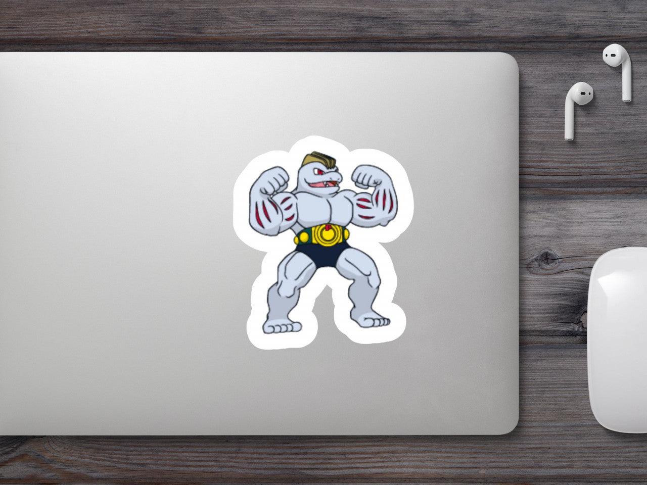 Set 5 bucati, Sticker decorativ, Pokemon Machoke, Rezistent la apa, NO7617, 6 cm, Multicolor