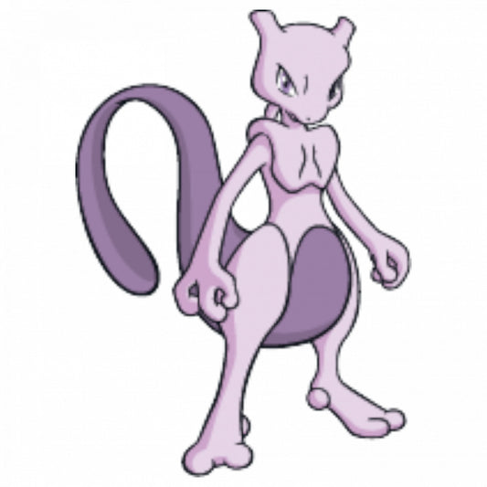Set 5 bucati, Sticker decorativ, Pokemon Mewtwo fioros, Rezistent la apa, NO7630, 6 cm, Multicolor