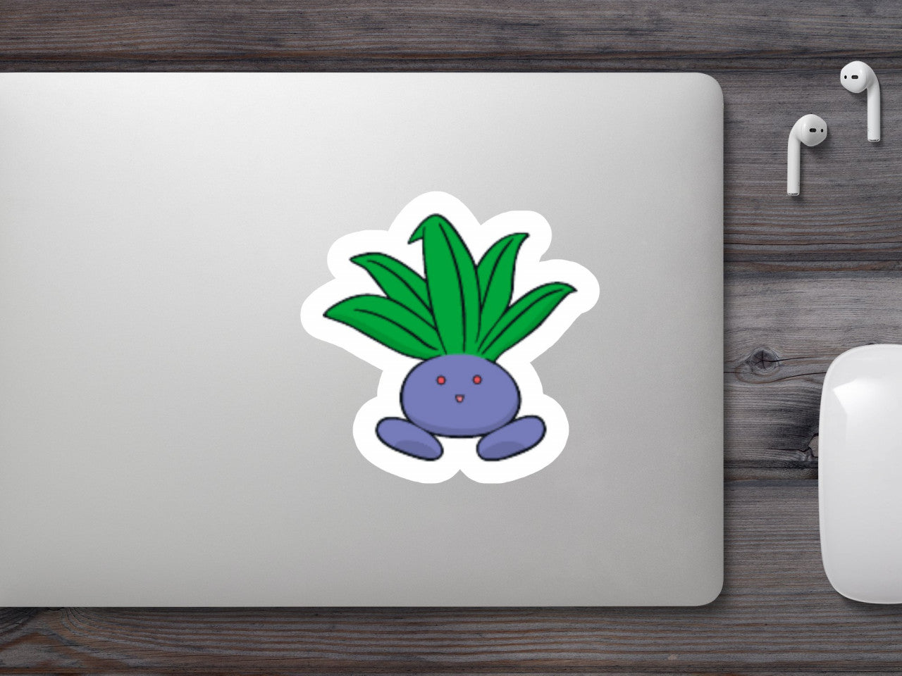 Set 5 bucati, Sticker decorativ, Pokemon Oddish, Rezistent la apa, NO7640, 6 cm, Multicolor